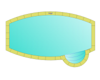 Комплект бортового камня классик для овального бассейна 6х3м с лестницей 1,76м