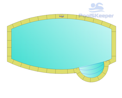 Комплект бортового камня классик для овального бассейна 8х4м с лестницей 2,76м COP CLASSIC OV 8X4 R276 STW