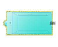 Комплект стандартного прямоугольного бассейна Дежуайо 12х6м с навесным фильтрующим блоком GR.I 251 и римской лестницей 1,76м