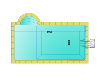 Комплект стандартного прямоугольного бассейна Дежуайо 6х3м с навесным фильтрующим блоком GR.I. 181 и римской лестницей 1,76м