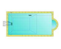 Комплект стандартного прямоугольного бассейна Дежуайо 7х3,5м с навесным фильтрующим блоком GR.I. 181 и римской лестницей 1,76м