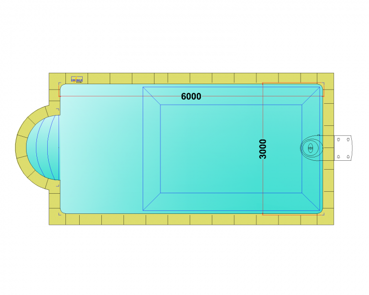 Комплект стандартного прямоугольного бассейна Дежуайо 6х3м с навесным фильтрующим блоком GR.I. 110 и римской лестницей 1,76м Комплект стандартного прямоугольного бассейна Дежуайо 6х3м с навесным фильтрующим блоком GR.I. 110 и римской лестницей 1,76м