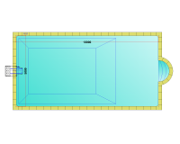 Комплект стандартного прямоугольного бассейна Дежуайо 10х5м с навесным фильтрующим блоком GR.I 181 и римской лестницей 1,76м