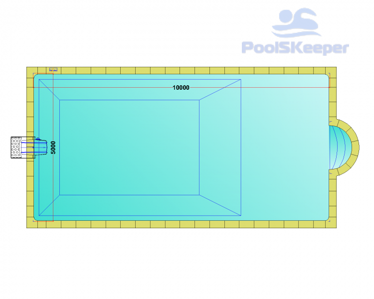 Комплект стандартного прямоугольного бассейна Дежуайо 10х5м с навесным фильтрующим блоком GR.I 181 и римской лестницей 1,76м Комплект стандартного прямоугольного бассейна Дежуайо 10х5м с навесным фильтрующим блоком GR.I 181 и римской лестницей 1,76м