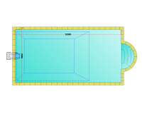 Комплект стандартного прямоугольного бассейна Дежуайо 10х5м с навесным фильтрующим блоком GR.I 181 и римской лестницей 2,76м