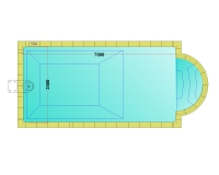 Комплект стандартного прямоугольного бассейна Дежуайо 7х3,5м с навесным фильтрующим блоком GR.I. 110 и римской лестницей 2,76м