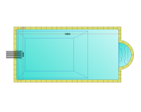 Комплект стандартного прямоугольного бассейна Дежуайо 10х5м с навесным фильтрующим блоком GR.I 251 и римской лестницей 2,76м