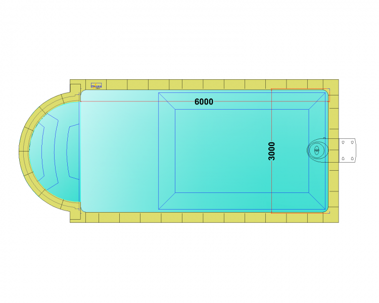 Комплект стандартного прямоугольного бассейна Дежуайо 6х3м с навесным фильтрующим блоком GR.I. 110 и римской лестницей 2,76м Комплект стандартного прямоугольного бассейна Дежуайо 6х3м с навесным фильтрующим блоком GR.I. 110 и римской лестницей 2,76м