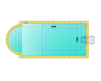 Комплект стандартного прямоугольного бассейна Дежуайо 6х3м с навесным фильтрующим блоком GR.I. 181 и римской лестницей 2,76м