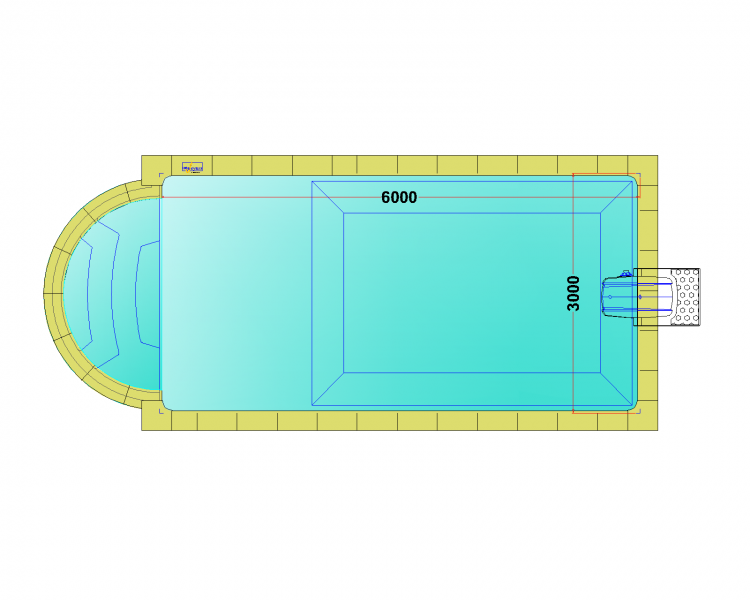 Комплект стандартного прямоугольного бассейна Дежуайо 6х3м с навесным фильтрующим блоком GR.I. 181 и римской лестницей 2,76м Комплект стандартного прямоугольного бассейна Дежуайо 6х3м с навесным фильтрующим блоком GR.I. 181 и римской лестницей 2,76м