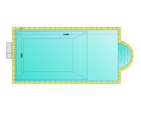 Комплект стандартного прямоугольного бассейна Дежуайо 10х5м с встроенной фильтрующей панелью PF.I 181 и римской лестницей 2,76м