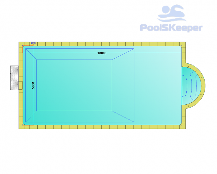 Комплект стандартного прямоугольного бассейна Дежуайо 10х5м с встроенной фильтрующей панелью PF.I 181 и римской лестницей 2,76м Комплект стандартного прямоугольного бассейна Дежуайо 10х5м с встроенной фильтрующей панелью PF.I 181 и римской лестницей 2,76м
