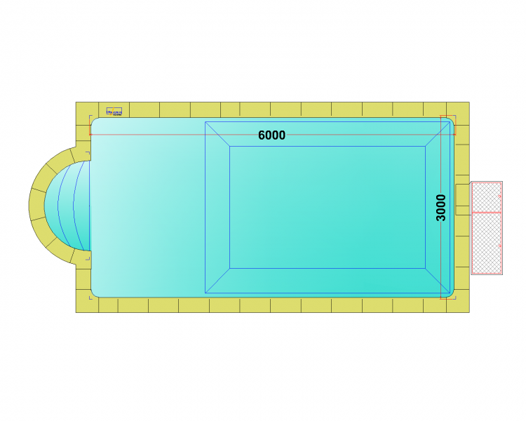Комплект стандартного прямоугольного бассейна Дежуайо 6х3м с встроенной фильтрующей панелью PF.I 181 и римской лестницей 1,76м Комплект стандартного прямоугольного бассейна Дежуайо 6х3м с встроенной фильтрующей панелью PF.I 181 и римской лестницей 1,76м