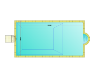 Комплект стандартного прямоугольного бассейна Дежуайо 10х5м с встроенной фильтрующей панелью PF.I 250 и римской лестницей 1,76м
