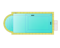 Комплект стандартного прямоугольного бассейна Дежуайо 6х3м с встроенной фильтрующей панелью PF.I 181 и римской лестницей 2,76м