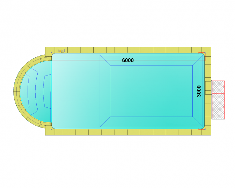 Комплект стандартного прямоугольного бассейна Дежуайо 6х3м с встроенной фильтрующей панелью PF.I 181 и римской лестницей 2,76м Комплект стандартного прямоугольного бассейна Дежуайо 6х3м с встроенной фильтрующей панелью PF.I 181 и римской лестницей 2,76м