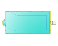 Комплект стандартного прямоугольного бассейна Дежуайо 12х6м с встроенной фильтрующей панелью PF.I 250 и римской лестницей 1,76м
