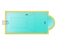 Комплект стандартного прямоугольного бассейна Дежуайо 8х4м с навесным фильтрующим блоком GR.I. 181 и римской лестницей 2,76м