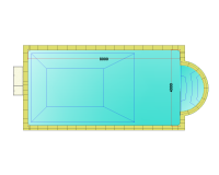 Комплект стандартного прямоугольного бассейна Дежуайо 8х4м с встроенной фильтрующей панелью PF.I 181 и римской лестницей 2,76м
