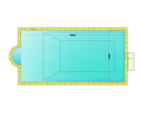 Комплект стандартного прямоугольного бассейна Дежуайо 9х4,5м с встроенной фильтрующей панелью PF.I 181 и римской лестницей 1,76м
