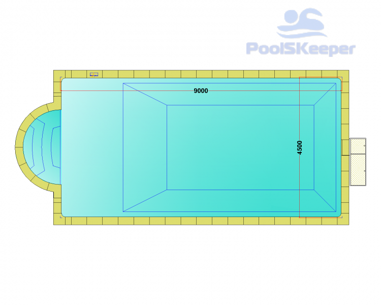 Комплект стандартного прямоугольного бассейна Дежуайо 9х4,5м с встроенной фильтрующей панелью PF.I 181 и римской лестницей 2,76м Комплект стандартного прямоугольного бассейна Дежуайо 9х4,5м с встроенной фильтрующей панелью PF.I 181 и римской лестницей 2,76м
