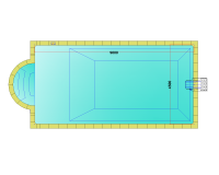 Комплект стандартного прямоугольного бассейна Дежуайо 9х4,5м с навесным фильтрующим блоком GR.I 181 и римской лестницей 2,76м